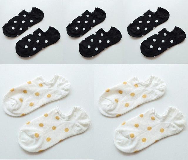 5Pais Women No Show Sports Socks Short Comfortable Cotton Aesthetic Novelty Dot Sweet Boat Socks Ankle Socks For Men And Women Stevvex