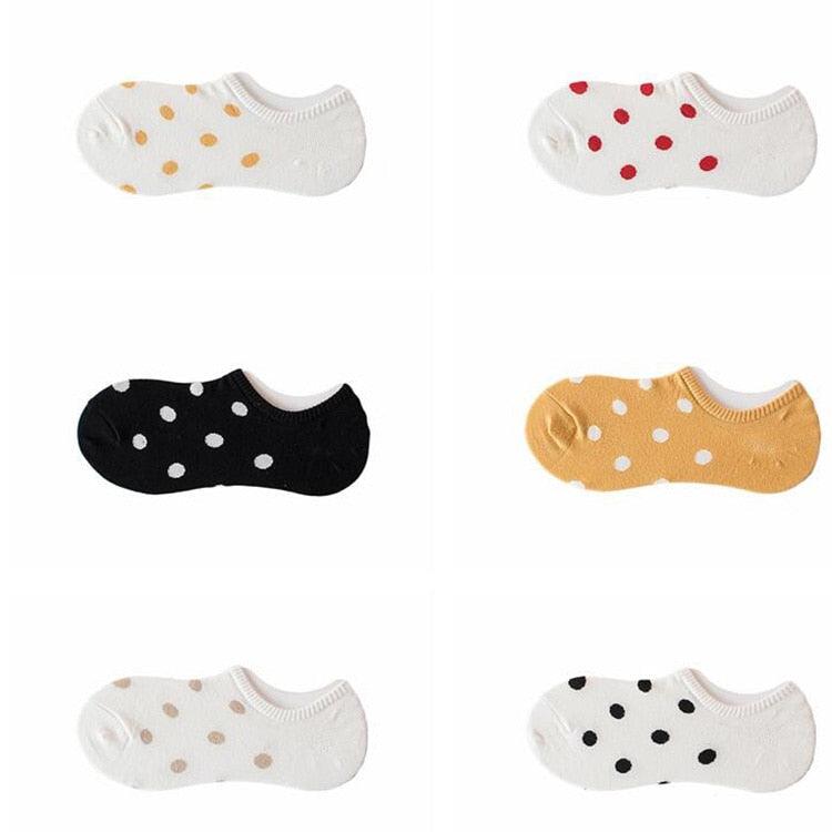 5Pais Women No Show Sports Socks Short Comfortable Cotton Aesthetic Novelty Dot Sweet Boat Socks Ankle Socks For Men And Women Stevvex