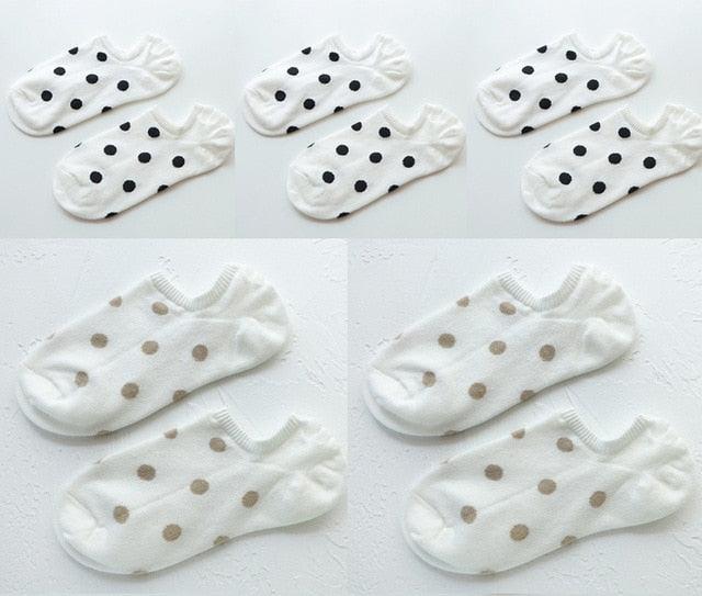 5Pais Women No Show Sports Socks Short Comfortable Cotton Aesthetic Novelty Dot Sweet Boat Socks Ankle Socks For Men And Women Stevvex
