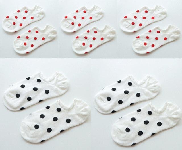 5Pais Women No Show Sports Socks Short Comfortable Cotton Aesthetic Novelty Dot Sweet Boat Socks Ankle Socks For Men And Women Stevvex