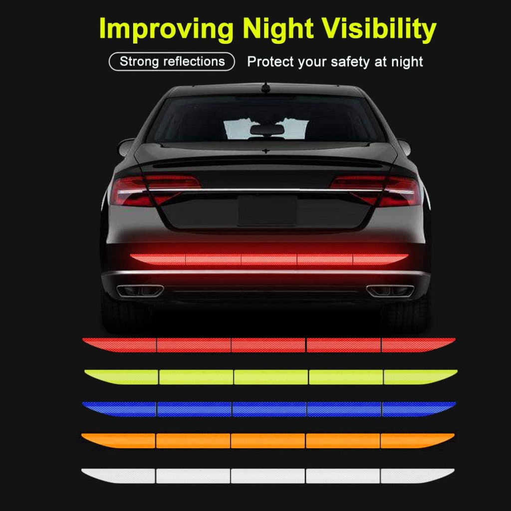 5pcs Car Reflectante Reflector Sticker Car Body Trunk Exterior Reflective Tape Reflex Exterior Warning Stickers Car Reflectance Reflective Sticker Car Body Trunk Auto Accessories Night Visibility Reflective Decal Universal Safety Warning  For Car Trunk Stevvex