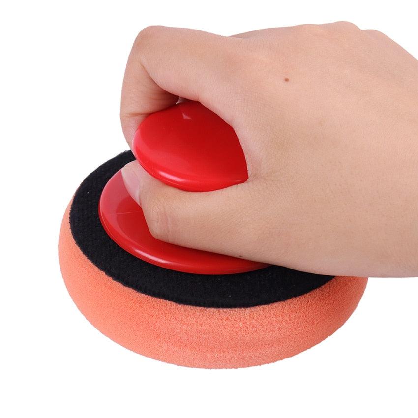 5PCS Car Wash Wax Polish Pad Polishing Pad Sponge Microfiber Sponge Applicators Car Cleaning Cloth Microfiber Applicator For Auto Polisher Waxing Sponge Car Wax Applicator Pads Kit Sponge Applicators Soft Foam Waxing Pad with Grip Handle Stevvex