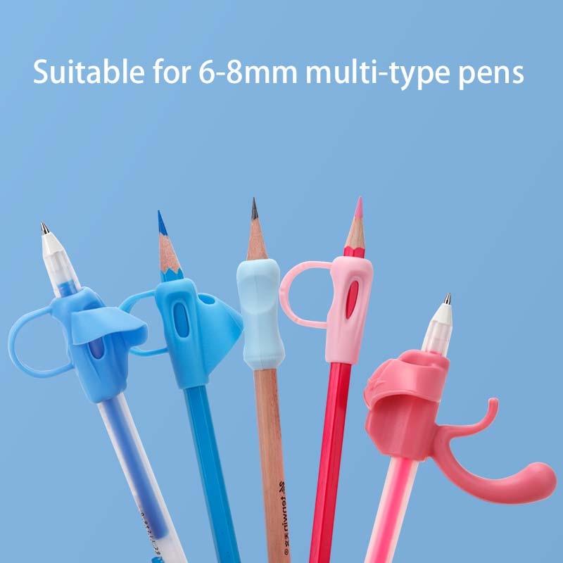 5Pcs Children Writing Pencil Holder Kids Learning Practice Pen Aid Grip Posture Correction Device Child Writing Tools Pencil for Kids Handwriting Aid Correction Tool Stevvex