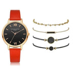 5Pcs Elegant Stylish Buckle Quartz Wrist Watch Set - Fashion Watches For Women and Girls