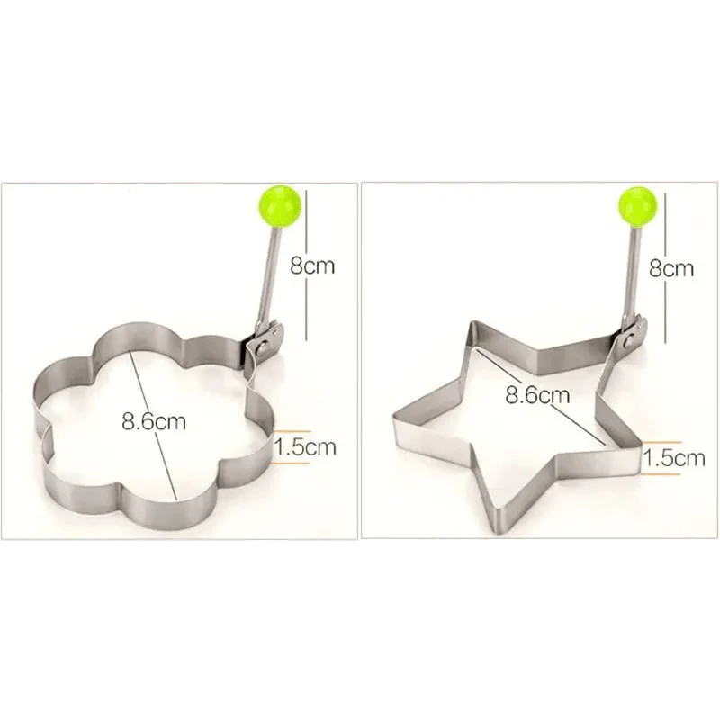 5Pcs Stainless Steel Fried Egg Mold Pancake Mould Omelette Mold Ring Cooking Fried Egg Bento Shaper Kitchen Gadget Frying Egg Cooking Tools Kitchen Accessories Gadget Rings Stevvex