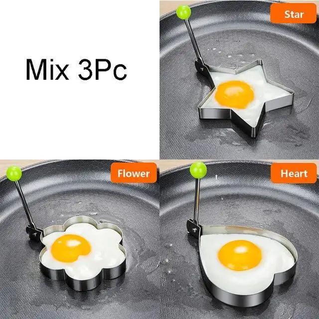 5Pcs Stainless Steel Fried Egg Mold Pancake Mould Omelette Mold Ring Cooking Fried Egg Bento Shaper Kitchen Gadget Frying Egg Cooking Tools Kitchen Accessories Gadget Rings Stevvex