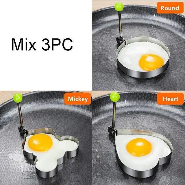 5Pcs Stainless Steel Fried Egg Mold Pancake Mould Omelette Mold Ring Cooking Fried Egg Bento Shaper Kitchen Gadget Frying Egg Cooking Tools Kitchen Accessories Gadget Rings Stevvex
