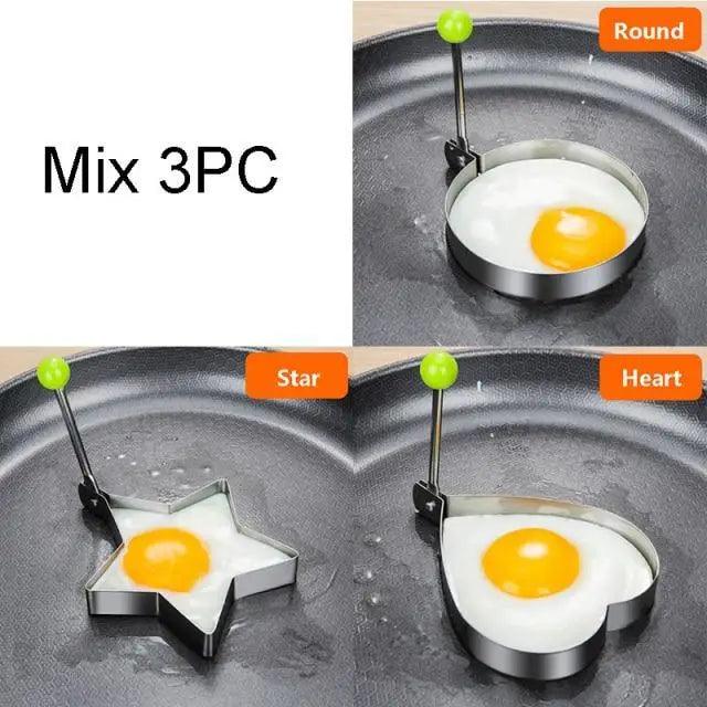 5Pcs Stainless Steel Fried Egg Mold Pancake Mould Omelette Mold Ring Cooking Fried Egg Bento Shaper Kitchen Gadget Frying Egg Cooking Tools Kitchen Accessories Gadget Rings Stevvex