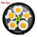 5Pcs Stainless Steel Fried Egg Mold Pancake Mould Omelette Mold Ring Cooking Fried Egg Bento Shaper Kitchen Gadget Frying Egg Cooking Tools Kitchen Accessories Gadget Rings Stevvex