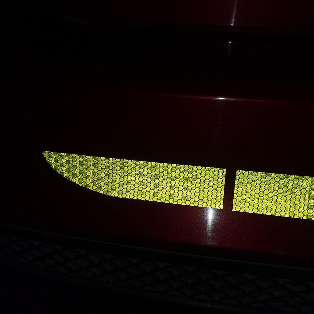 5pcs/set Car Reflectance Reflector Sticker Auto Strong Reflective Stickers  Car Body Trunk Exterior Auto Accessories Reflective Tape Reflex Reflective Stickers Car Trunk Reflective Stickers Night Visibility Reflective Decal Waterproof Exterior Warning Stevvex