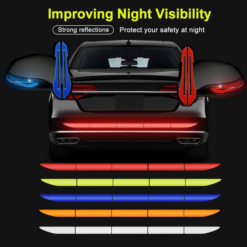 5pcs/set Car Reflectance Reflector Sticker Auto Strong Reflective Stickers  Car Body Trunk Exterior Auto Accessories Reflective Tape Reflex Reflective Stickers Car Trunk Reflective Stickers Night Visibility Reflective Decal Waterproof Exterior Warning Stevvex