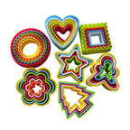 5Pcs/set Silicone Heart Star Xmas Tree Shape Cookies Cutter Molds Biscuit Plunger Forms For Baking Mousse Cake Decor Tools Cookie Cutter Set Biscuit Cutter Set Multi-size Sandwich Fondant Cake Cutter