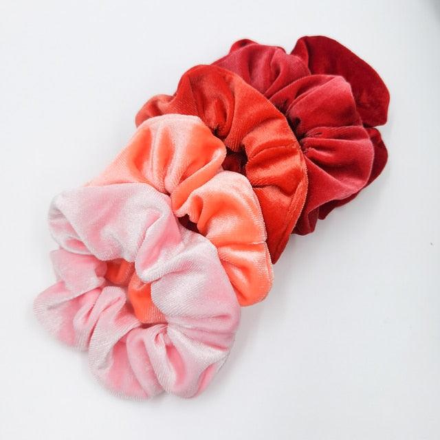 5PCS/Set Velvet Scrunchies Elastic Rubber Hair Bands Women Girls Soft Solid Headbands Ponytail Holder Hair Rope Tie Accessories Ponytail Holder Accessories for Women And Girls Stevvex