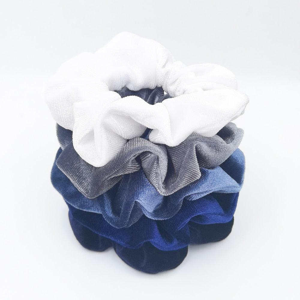 5PCS/Set Velvet Scrunchies Elastic Rubber Hair Bands Women Girls Soft Solid Headbands Ponytail Holder Hair Rope Tie Accessories Ponytail Holder Accessories for Women And Girls Stevvex