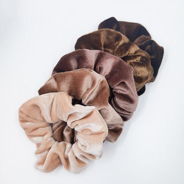 5PCS/Set Velvet Scrunchies Elastic Rubber Hair Bands Women Girls Soft Solid Headbands Ponytail Holder Hair Rope Tie Accessories Ponytail Holder Accessories for Women And Girls Stevvex