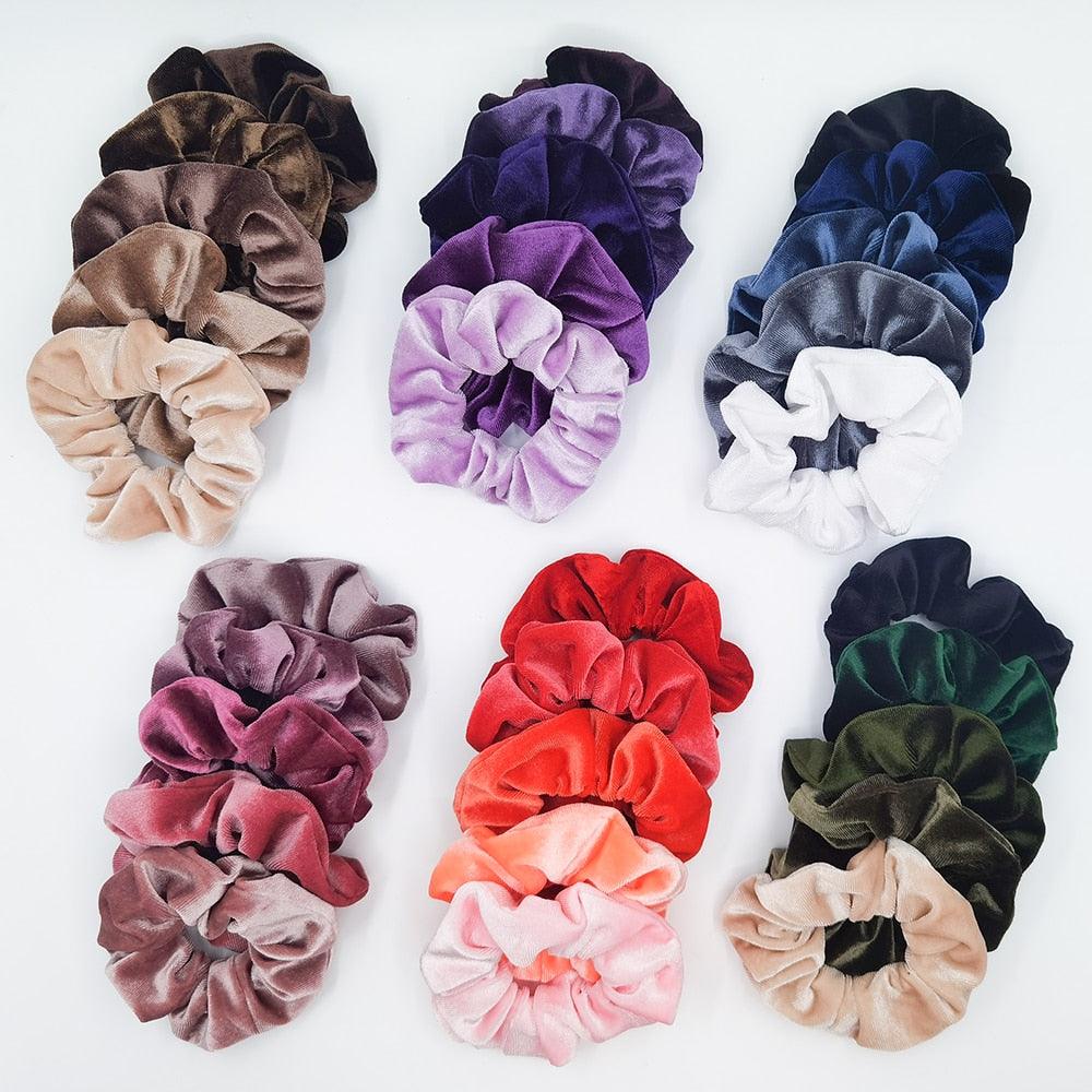 5PCS/Set Velvet Scrunchies Elastic Rubber Hair Bands Women Girls Soft Solid Headbands Ponytail Holder Hair Rope Tie Accessories Ponytail Holder Accessories for Women And Girls Stevvex