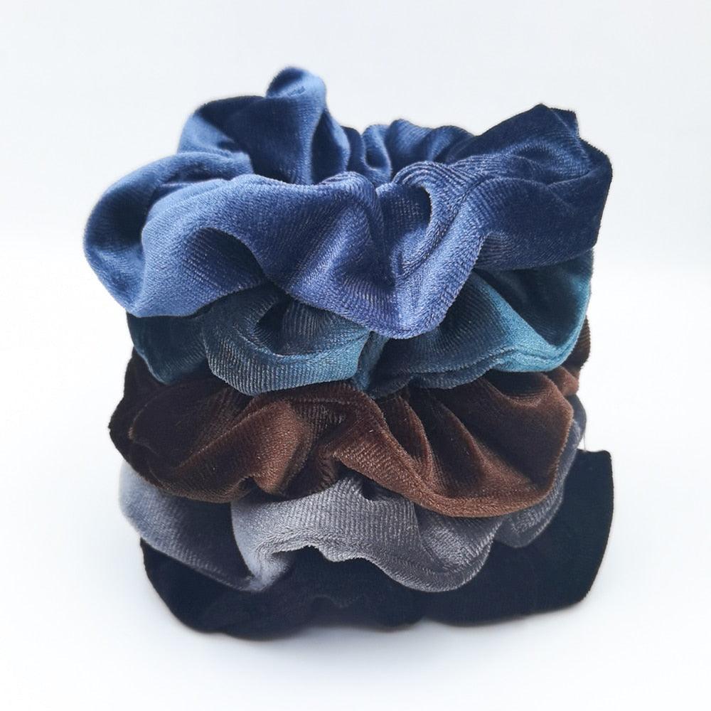 5PCS/Set Velvet Scrunchies Elastic Rubber Hair Bands Women Girls Soft Solid Headbands Ponytail Holder Hair Rope Tie Accessories Ponytail Holder Accessories for Women And Girls Stevvex