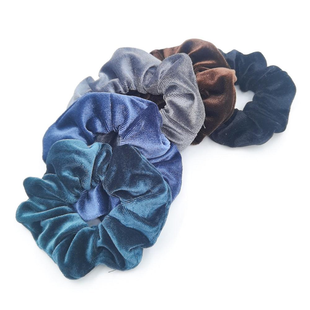 5PCS/Set Velvet Scrunchies Elastic Rubber Hair Bands Women Girls Soft Solid Headbands Ponytail Holder Hair Rope Tie Accessories Ponytail Holder Accessories for Women And Girls Stevvex