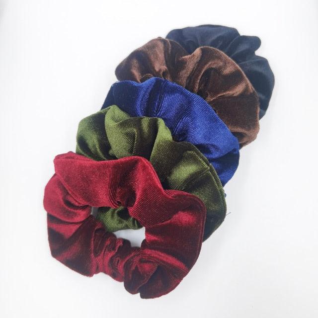 5PCS/Set Velvet Scrunchies Elastic Rubber Hair Bands Women Girls Soft Solid Headbands Ponytail Holder Hair Rope Tie Accessories Ponytail Holder Accessories for Women And Girls Stevvex