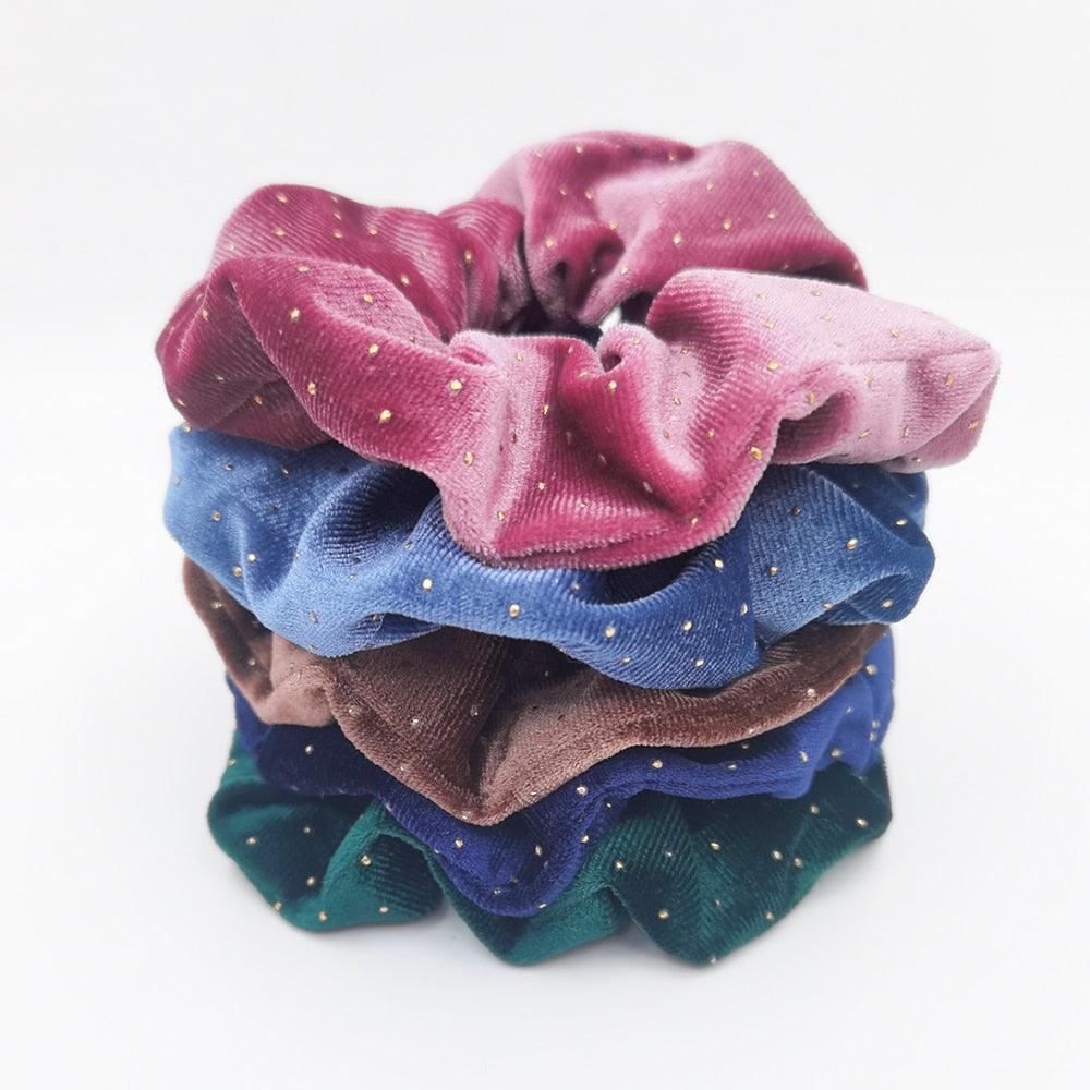 5PCS/Set Velvet Scrunchies Elastic Rubber Hair Bands Women Girls Soft Solid Headbands Ponytail Holder Hair Rope Tie Accessories Ponytail Holder Accessories for Women And Girls Stevvex