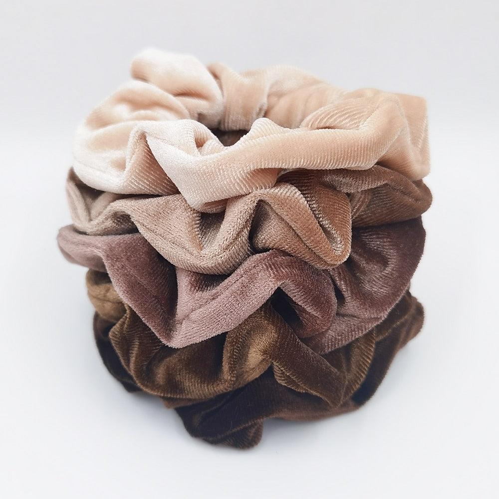 5PCS/Set Velvet Scrunchies Elastic Rubber Hair Bands Women Girls Soft Solid Headbands Ponytail Holder Hair Rope Tie Accessories Ponytail Holder Accessories for Women And Girls Stevvex