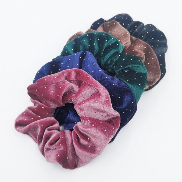 5PCS/Set Velvet Scrunchies Elastic Rubber Hair Bands Women Girls Soft Solid Headbands Ponytail Holder Hair Rope Tie Accessories Ponytail Holder Accessories for Women And Girls Stevvex
