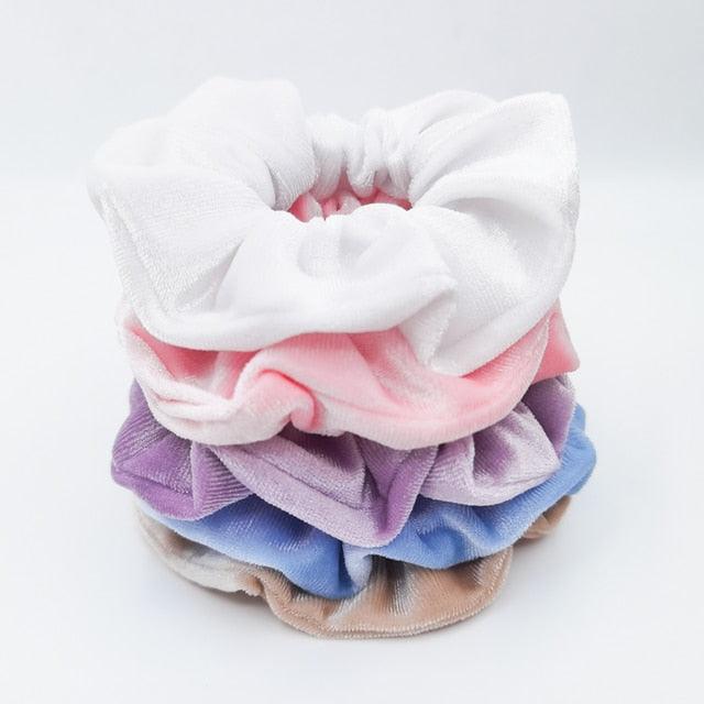 5PCS/Set Velvet Scrunchies Elastic Rubber Hair Bands Women Girls Soft Solid Headbands Ponytail Holder Hair Rope Tie Accessories Ponytail Holder Accessories for Women And Girls Stevvex