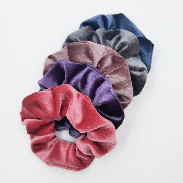 5PCS/Set Velvet Scrunchies Elastic Rubber Hair Bands Women Girls Soft Solid Headbands Ponytail Holder Hair Rope Tie Accessories Ponytail Holder Accessories for Women And Girls Stevvex