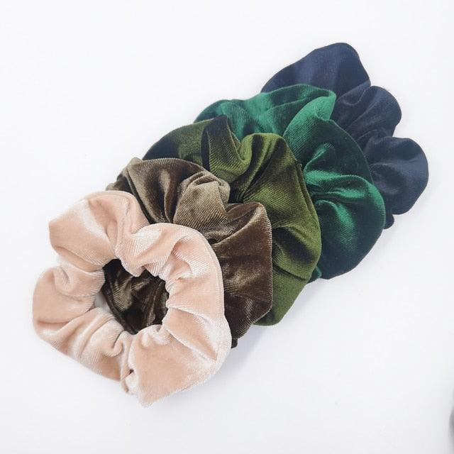 5PCS/Set Velvet Scrunchies Elastic Rubber Hair Bands Women Girls Soft Solid Headbands Ponytail Holder Hair Rope Tie Accessories Ponytail Holder Accessories for Women And Girls Stevvex