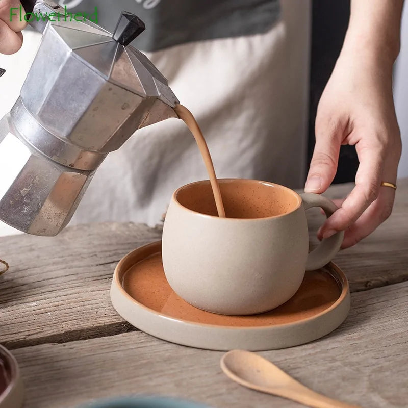 Coffee Mug with Saucer Ceramic Pi-Mart