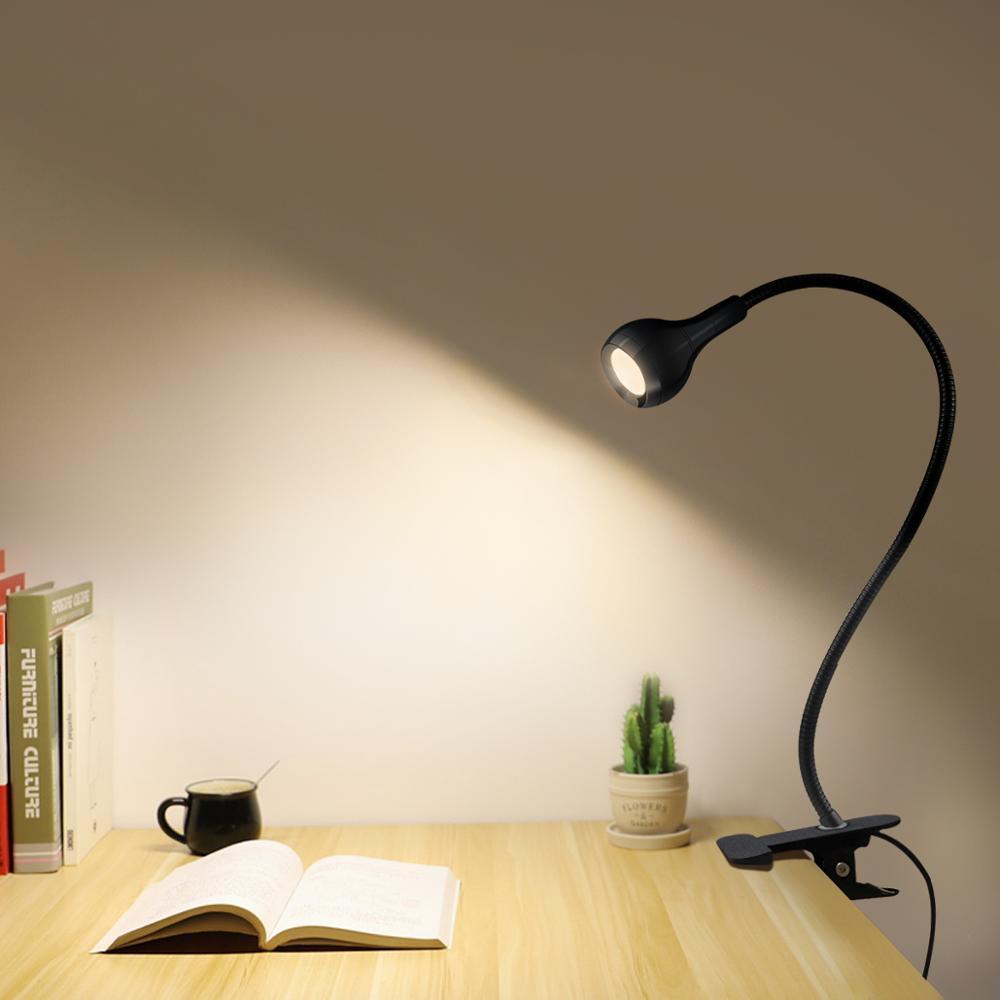 5V USB power LED Desk lamp Flexible study Reading Book lights Eye Protect Table lamp With Clip For Home Decorative Table Lamp Cute Study Lamps for Bedroom Décor Stevvex