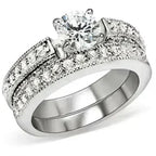5X016 Rhodium Brass Ring – 6.5mm AAA Clear CZ Solitaire (Bold & Brilliant)
