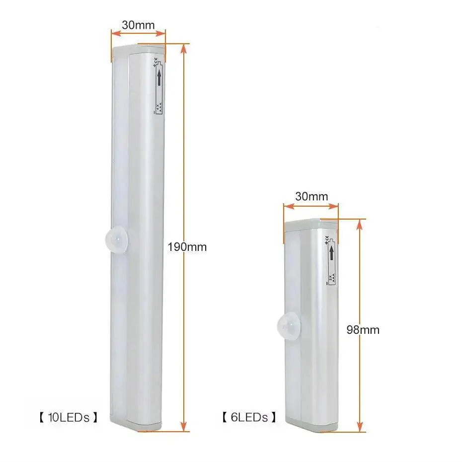 6/10 LEDs PIR LED Motion Sensor Light Cupboard Wardrobe Bed Lamp LED Under Cabinet Night Light For Closet Stairs Kitchen - SJB-DIAMOND ELITES