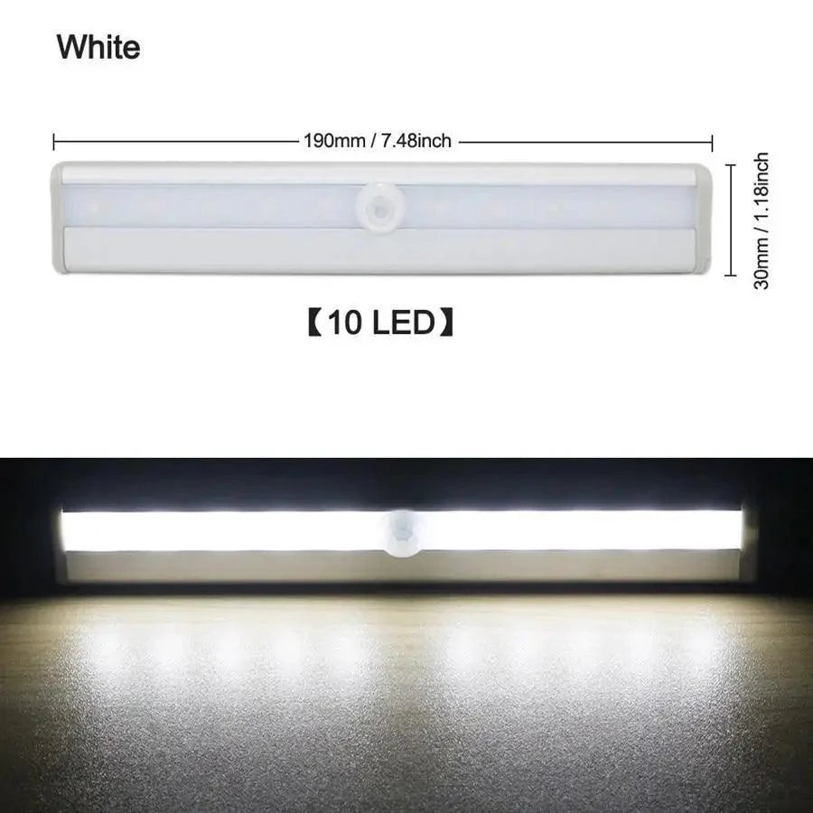 6/10 LEDs PIR LED Motion Sensor Light Cupboard Wardrobe Bed Lamp LED Under Cabinet Night Light For Closet Stairs Kitchen - SJB-DIAMOND ELITES