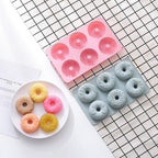 6 Cells Large Size Cake Molds Food Grade Material Donuts Mold Baking Tools For Biscuit Dessert Chocolate Mould Silicone Baking Mold Just Pop Out Non-Stick Doughnuts Baking Molds Stevvex