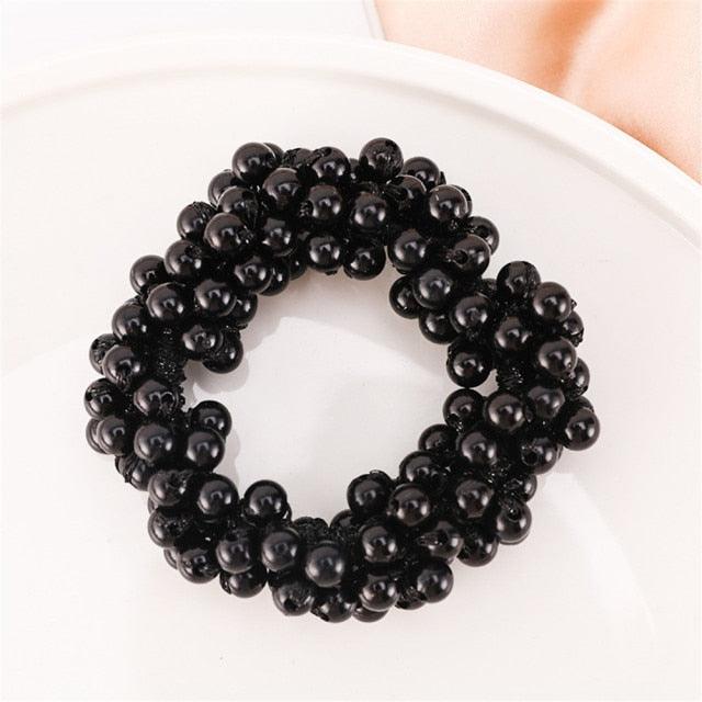 6 Colors Woman Elegant Pearl Hair Ties Beads Girls Scrunchies Rubber Bands Ponytail Holders Hair Accessories Elastic Hair Band No Metal Hairband Girls Elegant Headwear Accessories Wraps Hoop Clips Stevvex