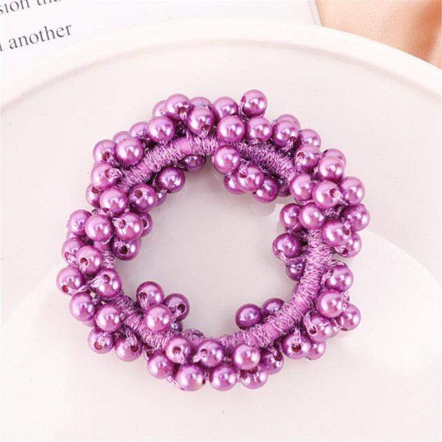 6 Colors Woman Elegant Pearl Hair Ties Beads Girls Scrunchies Rubber Bands Ponytail Holders Hair Accessories Elastic Hair Band No Metal Hairband Girls Elegant Headwear Accessories Wraps Hoop Clips Stevvex