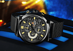 Men's Multifunction Analog Quartz Watches Waterproof Wrist Watch With Stainless Steel Mesh Band Excellent Design Perfect Gift - SJB-DIAMOND ELITES