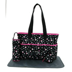 Disney Minnie Mouse Multi Piece Diaper Bag set with Minnie Mouse Toss Heads Print (includes changing pad, insulated bottle holder and pacifier holder EasyOptionXY LLC