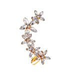 Elegant Crystal Butterfly Flower Ear Clips – Chic &amp; Feminine Statement Piece Pi-Mart