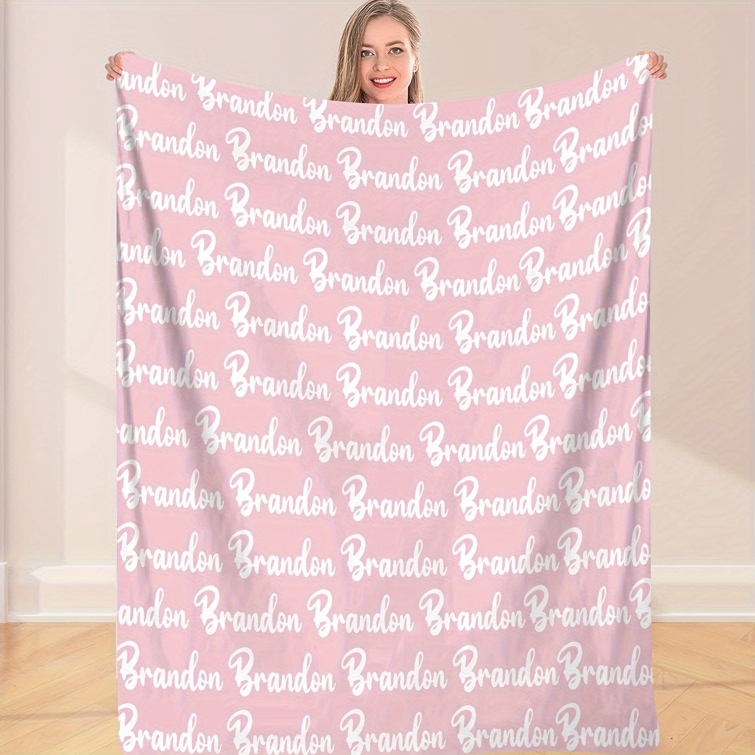 1pc Personalized Soft Flannel Blanket with Custom Name - Cozy Sofa Blanket for Son or Daughter, Unique Gift Idea with TV Blanket Function, Plush and Warm for Chilly Nights
