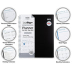 See It Bigger Monthly & Weekly Planner, April 2023 - June 2024 (9.75" x 11") Black