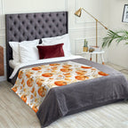Cozy Flannel Thanksgiving Blanket - Rustic Pumpkin & Maple Leaf Design, Soft Orange Throw for Sofa, Bedroom, Camping - Perfect Fall Decor Gift Lootquake LLC