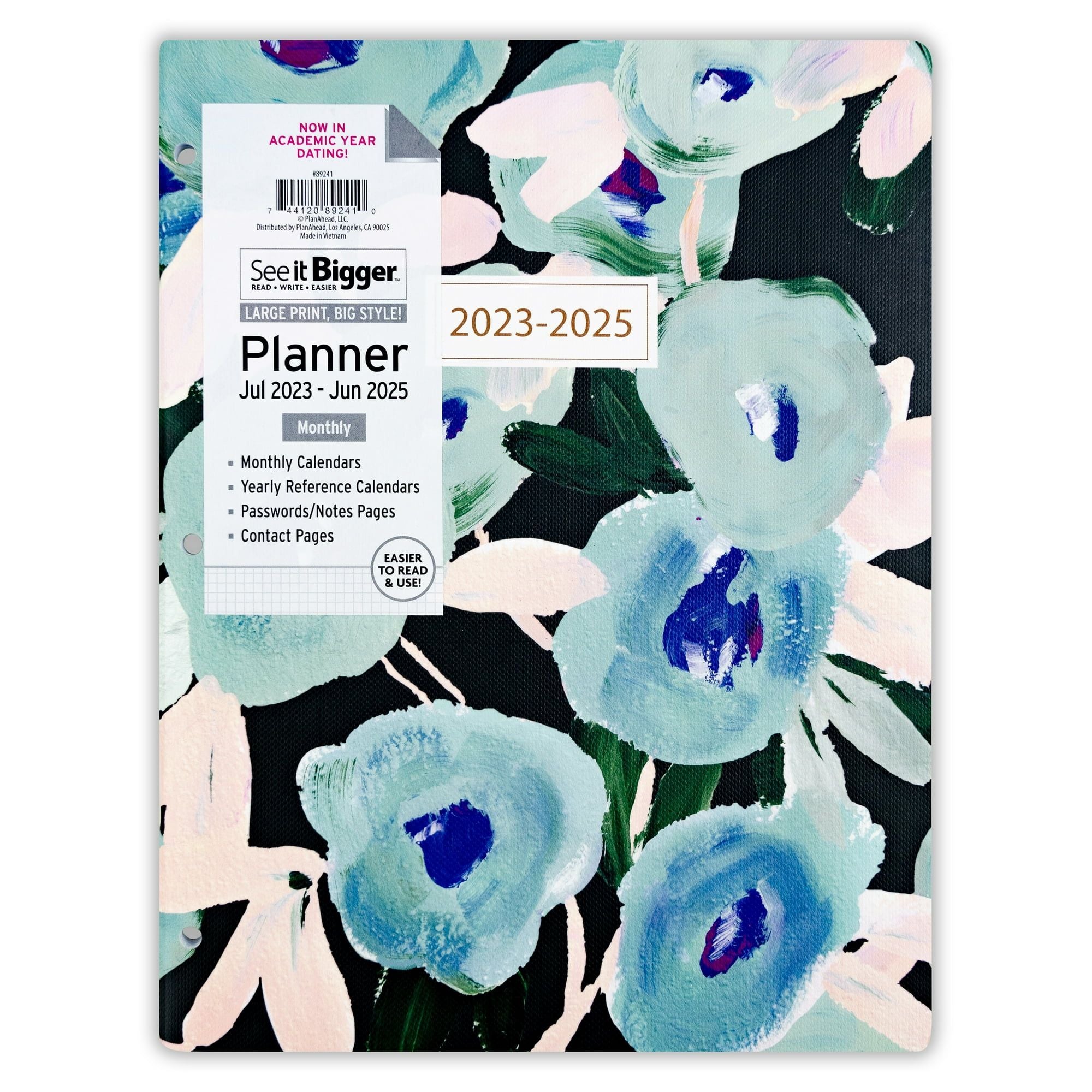 See It Bigger Monthly Planner, April 2023 - June 2025, (8.5" x 11") Teal