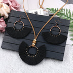 Fringed Necklace Earring Set