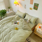 Student Dormitory Thick Sanded Aloe Cotton Four-piece Set Bed Linen Quilt Cover Bedding Pi-Mart