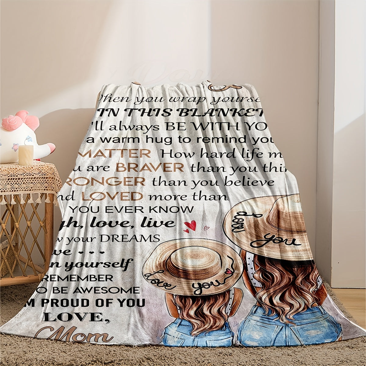 1pc Flannel Blanket, To My Daughter From Mom Blanket, Warm Cozy Soft Throw Blanket For Couch Bed Sofa Lootquake LLC