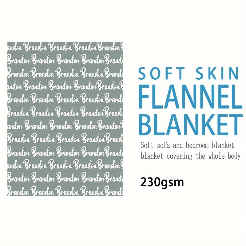 1pc Exclusive Personalized Soft Flannel Sofa Blanket - Customizable with Any Name, Perfect Gift for Friends and Family - Cozy TV Blanket for Chilly Nights