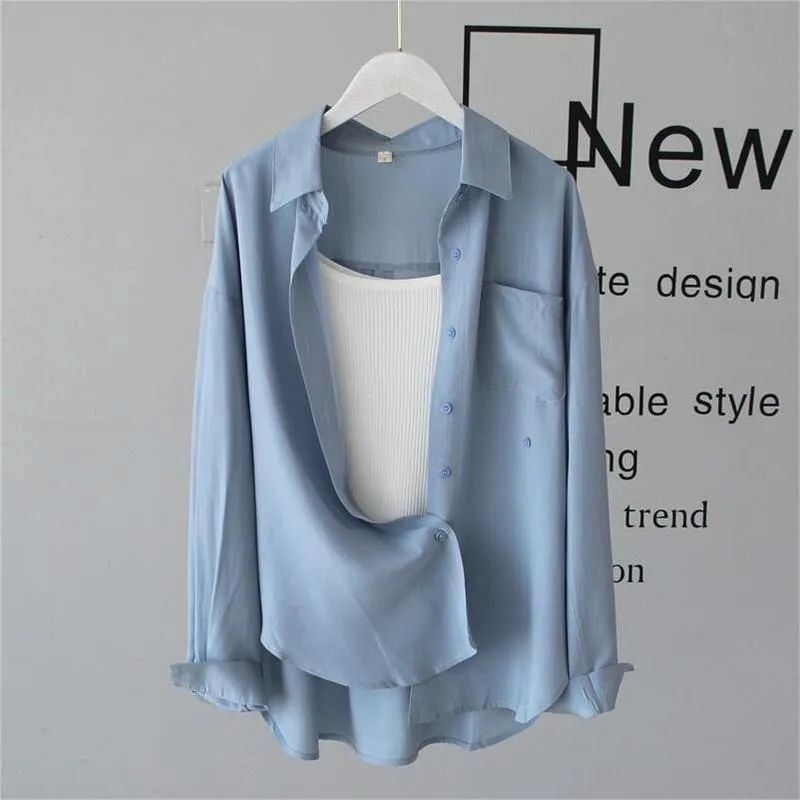 100% cotton casual loose cotton blouse shirt women solid color oversize long blouse shirt  Women - SJB-DIAMOND ELITES