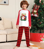 Parent-Child Clothes Set Long Sleeve T-Shirt Plaid Pants Family Matching Pajamas Pi-Mart